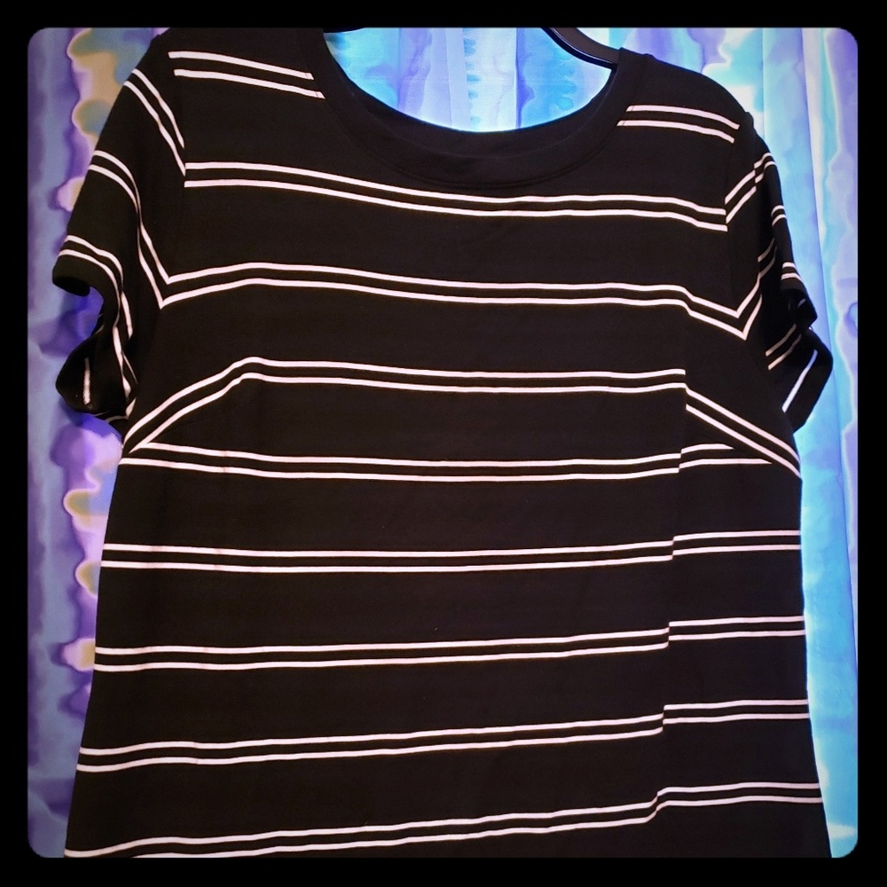 Ava & Viv black and white striped dress